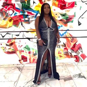 Diamond Goddess Mesh Maxi Dress